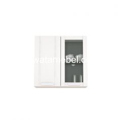 Hanging Kitchen Cabinet 2 Pintu - ACTIV Madrid KSA 212 / White Glossy - Grey Linen